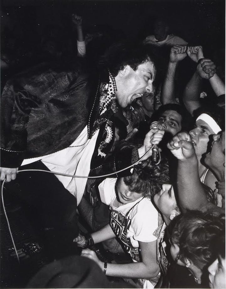 <p>Jello Biafra of Dead Kennedys at Balboa Theatre, Los Angeles, November 1985 </p>