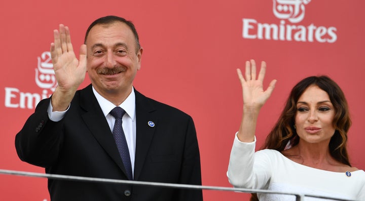 Azerbaijani President Ilham Aliyev and his wife Mehriban Aliyeva, who is now vice president, in June 2016.