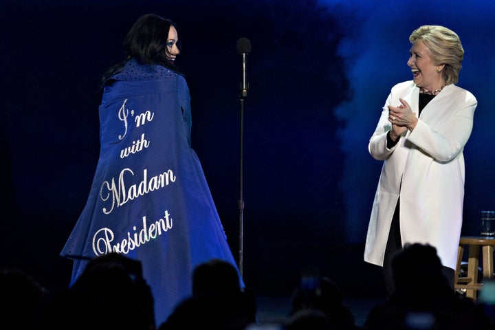 Katy Perry and Hillary Clinton together on Nov. 5, 2016. 