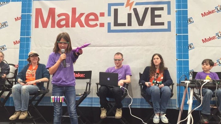 Jordan presented an earlier version of her glitter blaster at Maker Faire in the Bay Area last May.