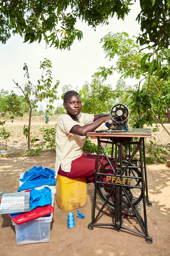 Lexa Salani graduated from Green Malata in June of 2016. Here she sits behind her sowing machine near Luchenza, southern Mala
