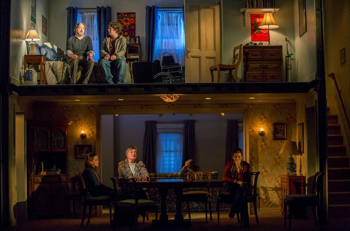 <p>Jeremy Shamos, Seth Steinberg, Maria Dizzia, Larry Bryggman and Kate Walsh in <em>If I Forget</em></p>
