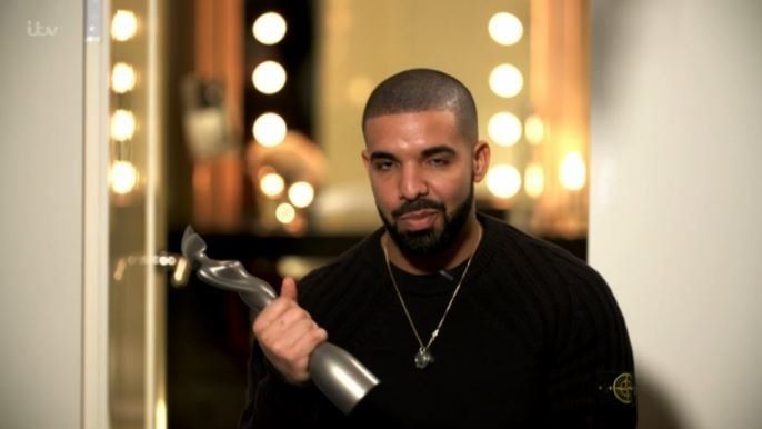 Drake sent in a video message to collect his award