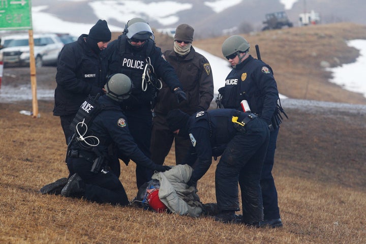 Authorities in North Dakota arrest a man hours after a deadline passed for Dakota Access Pipeline protesters to leave a camp on Wednesday. 