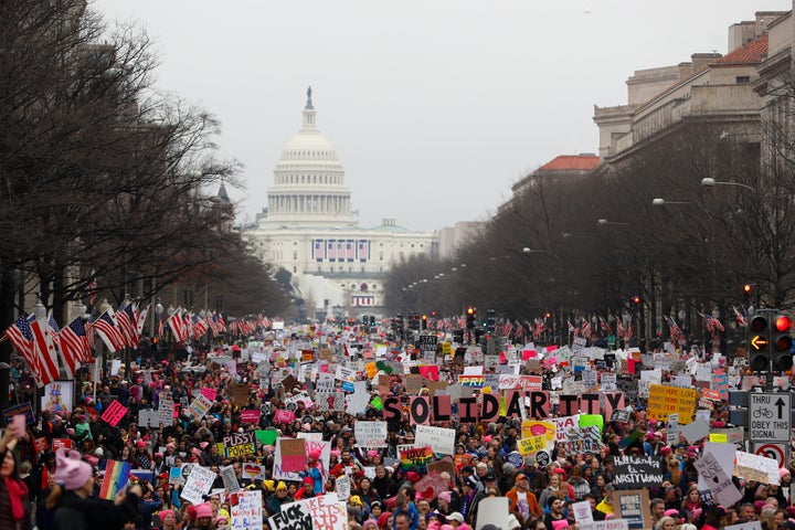 Protesters in Washington, D.C. during the Women's March. Jan. 21, 2017.