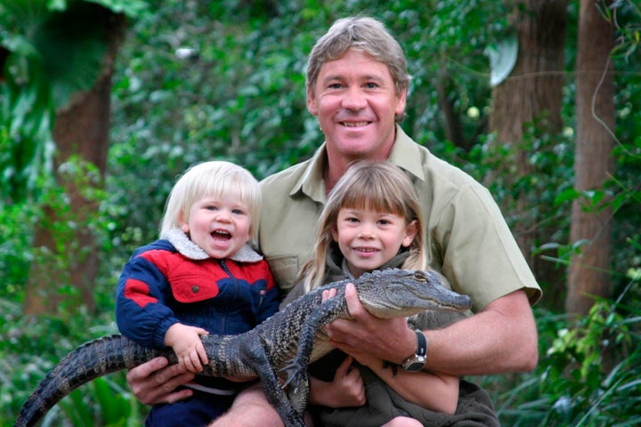 Bindi and Robert with Steve in 2005.