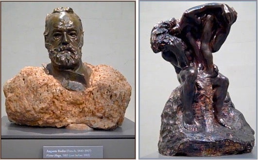 <em>Victor Hugo, </em>1883 (cast before 1915). Bronze with marble base, 15 7/8 x 10 3/8 x 9 3/8 in. Gift of Alma de Brettevil