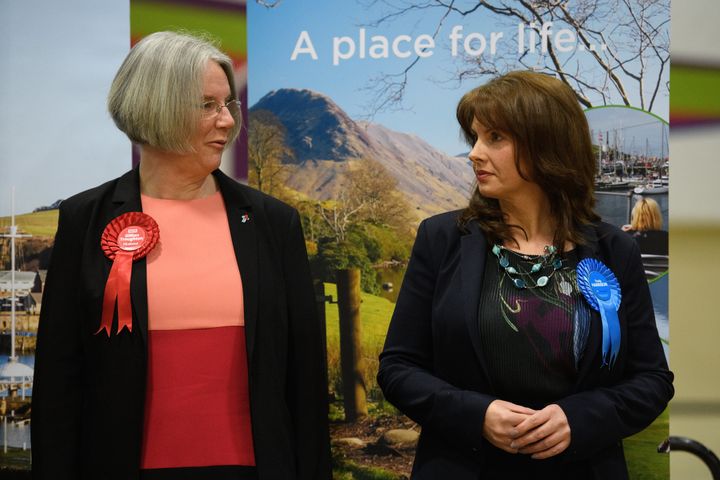 Labour challenger Gillian Troughton (left) in Copeland and winner Trudy Harrison (right)