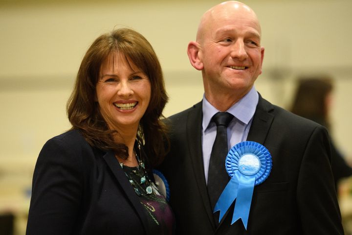 Newly-elected Tory MP for Copeland, Trudy Harrison and her husband Keith