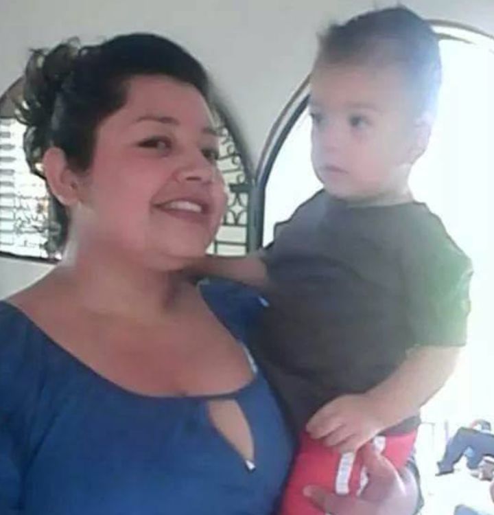 Beltran-Hernandez with one of her two children.