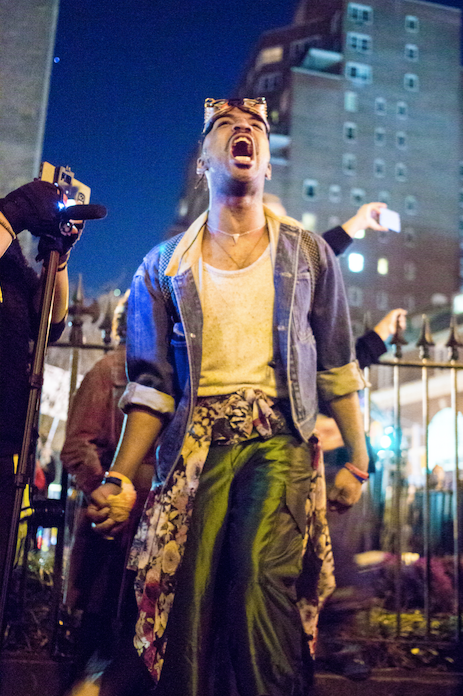 Rally for transgender rights in Greenwich Village, NYC, Feb. 23