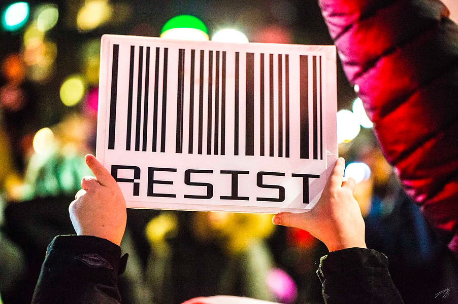 Rally for immigrant rights at Battery Park, NYC, Jan. 29