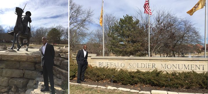 Jason Wingard at the Buffalo Soldier Monument, Fort Leavenworth, Kansas