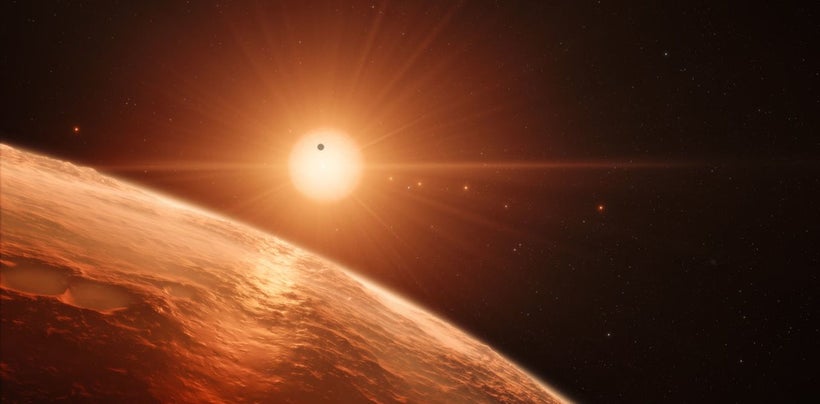 Artist impression of the Trappist-1 System.