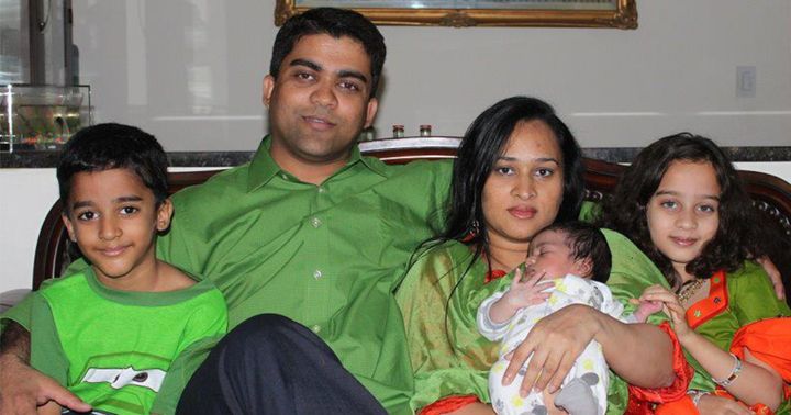 Zakir and Nancy Khan with their three children Eklel (12) , Ramin (6) and Taiba (13). 