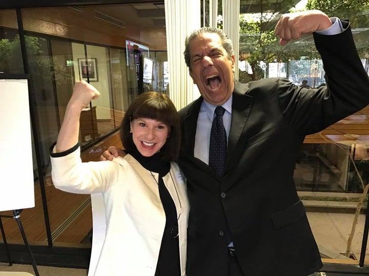 <p>Bowzer with Julie Horwin, President of the Arizona Education Association Retirees. </p>
