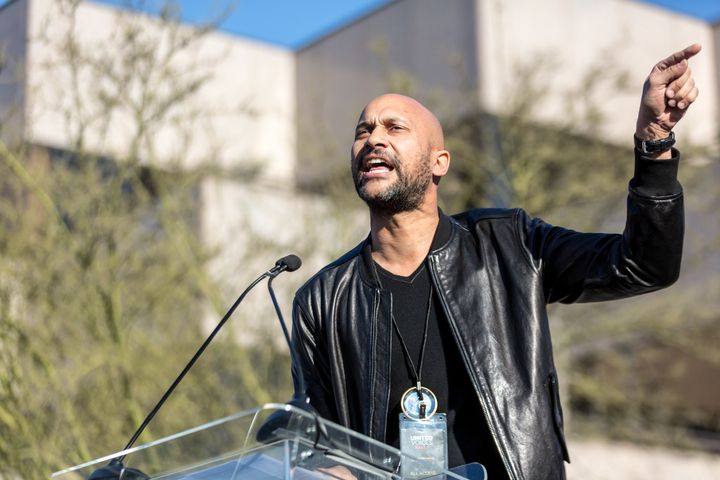 "We have the ability to effect change, to bring people together, and to even sometimes bring light when there’s a whole lot of darkness," Keegan-Michael Key told the crowd at the United Voices rally on Friday.