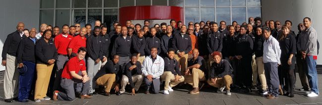 100 Black Men members, chaperones, Nissan employees and students at the automaker’s plant in Smyrna, Tennessee.