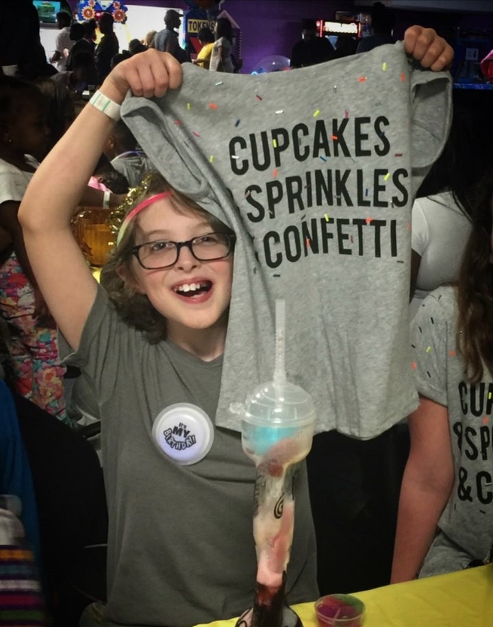 <p><em>Charlie’s 11th birthday party, receiving a “twin” shirt from a great friend.</em></p>