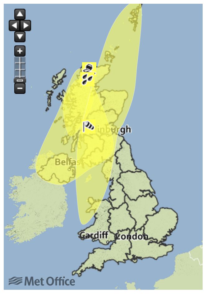 Yellow weather warnings are in place for a number of areas in the UK