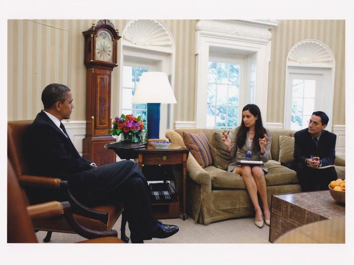 Campoverdi briefing President Obama in the Oval Office in 2011