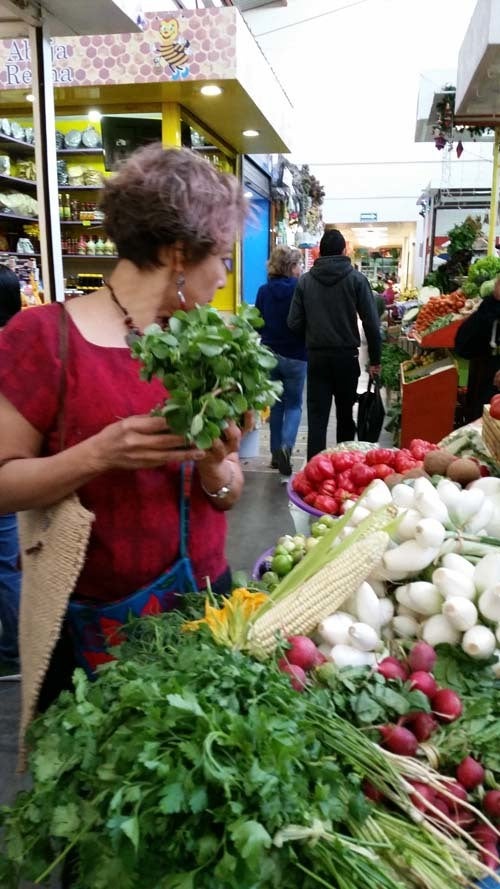 Pilar Cabrera Shopping in local Oaxaca Market