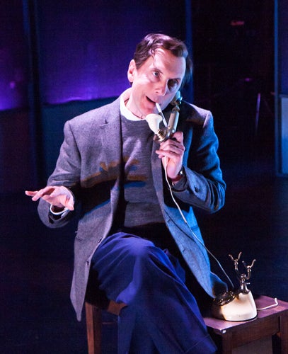 <em>Writer and star, Dan Castellaneta in his role as Oscar Levant, bargaining with his wife, June, to be released from a psyc