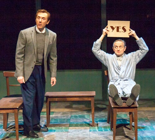 <em>Actor JD Cullum plays Oscar’s mute roommate at the psychiatric hospital as well as Harpo Marx in the glitterati scenes. <