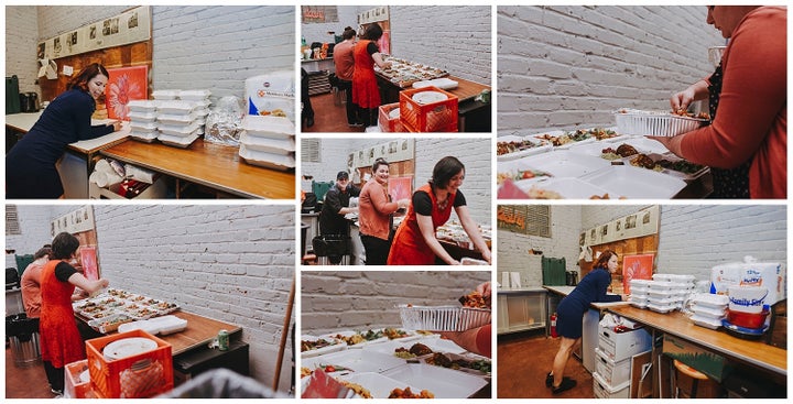 JPC Event Group packing foods at the end of the wedding.