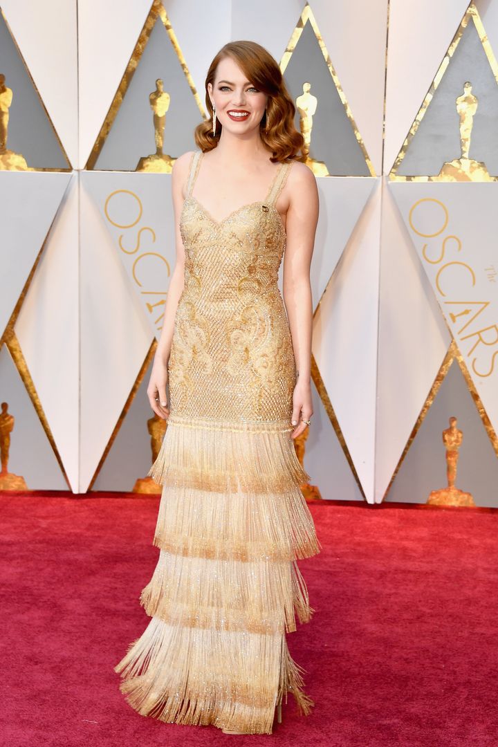Emma Stone's 2017 Oscars Dress Shines Bright Among A City Of Stars