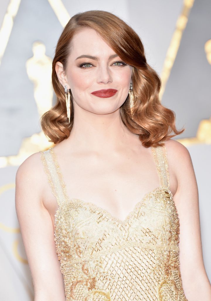 Emma Stone Wears One of Riccardo Tisci's Last Givenchy Designs to the  Oscars - Emma Stone Wears Gold Givenchy Gown at 2017 Oscars