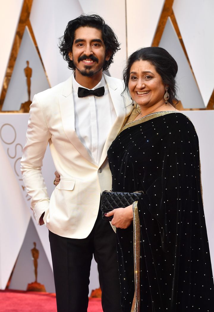 Dev and Anita Patel on the Oscars red carpet