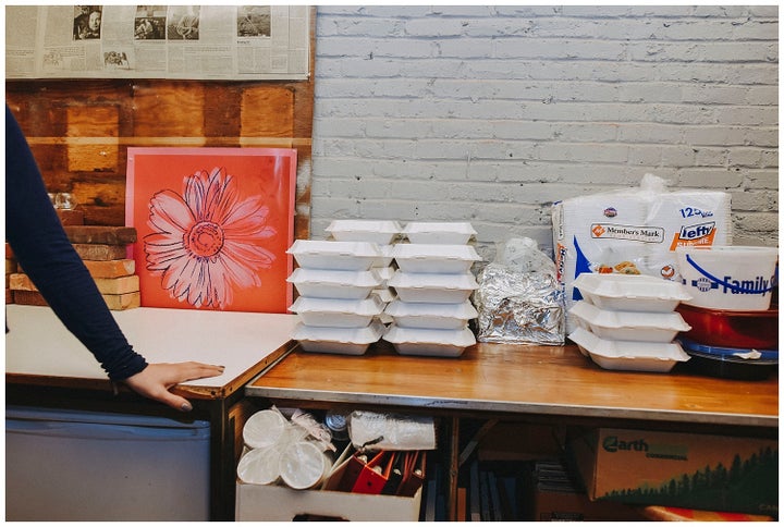<p>the leftovers ready to be delivered</p>