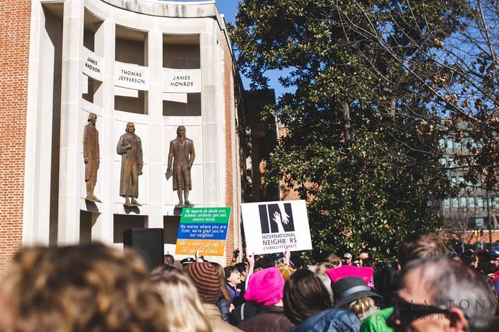 <p>Rally to declare Charlottesville "Capital of the resistance" in response to the travel ban. Charlottesville, VA, 1/31/17 </p>