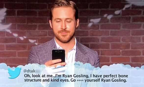 Ryan Gosling was invited to read out some mean, juicy tweets