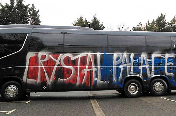 Crystal Palace's team coach was vandalised before Saturday's clash with Middlesbrough