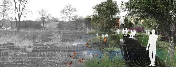 <p>The University of Arkansas’s proposal to convert a scrapyard in the city of Conway into a town square</p>