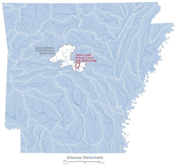 The Lake Conway-Point Remove watershed in Arkansas