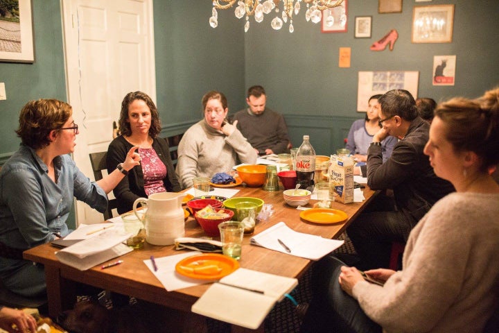 <p>Women's March 10 Actions for the First 100 Days, Action #2, Huddle Washington, DC, 2/15/17. </p>
