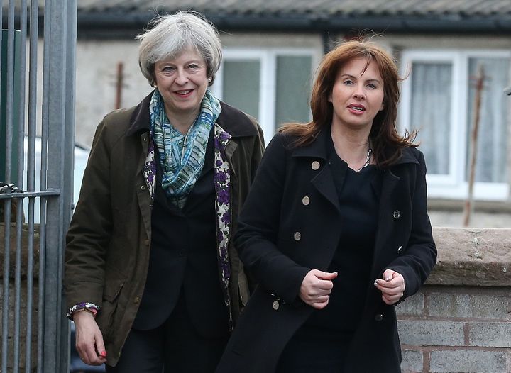 Theresa May and Copeland Tory MP Trudy Harrison