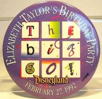 The button that party guests were given upon arriving at Disneyland Park on the night of February 27, 1992.