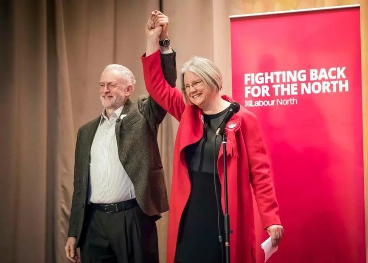 Jeremy Corbyn and defeated Labour candidate Gillian Troughton