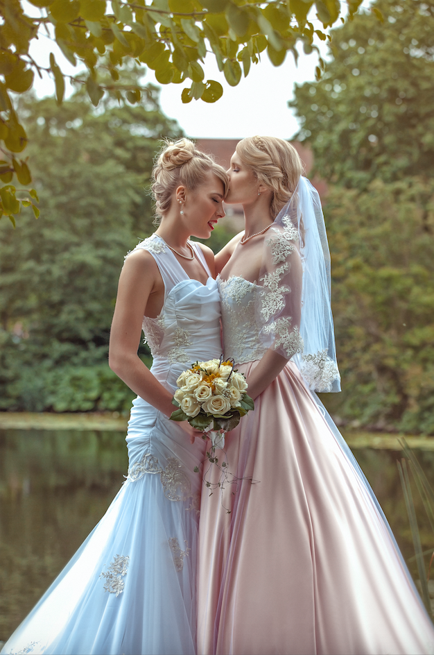 A gorgeous portrait of the couple on their wedding day last summer. 