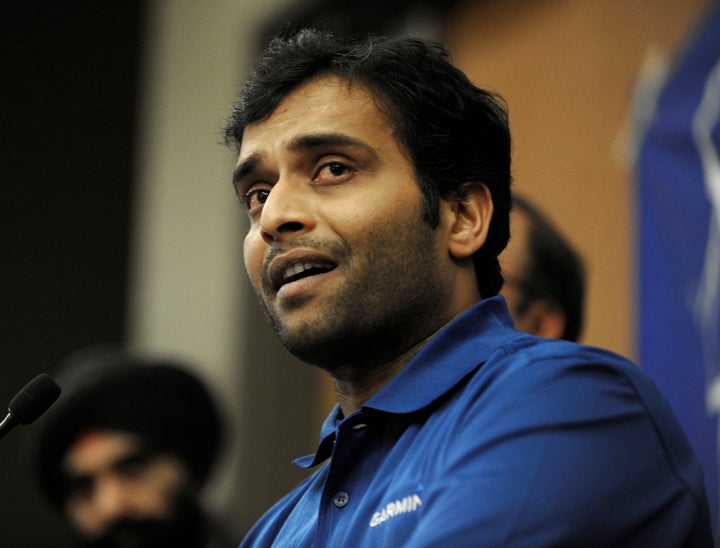 Alok Madasani, who was wounded in the shooting, attends a vigil in Olathe, Kansas.