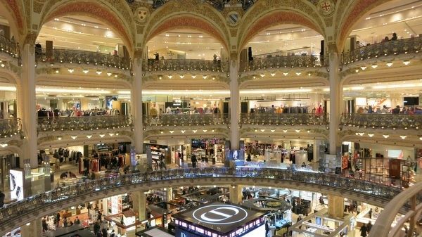 A View of Galeries Lafayette, One of the Most Famous Shopping Malls in Paris