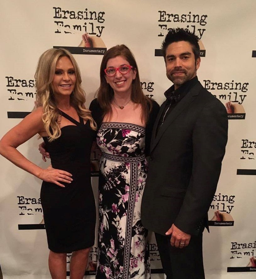 Tamra Judge, Erasing Family Director Ginger Gentile and husband Eddie Judge at Erasing Family Gala