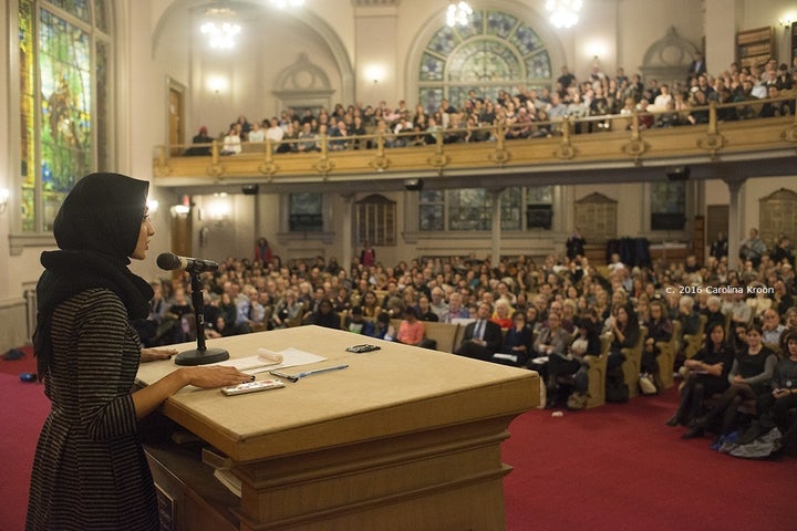 Capacity crowd at #GetOrganizedBK at Beth Elohim, after the election of Donald Trump, 2016