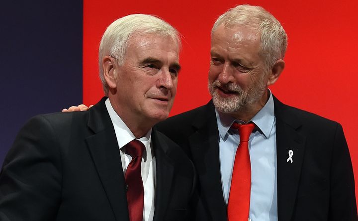John McDonnell and Jeremy Corbyn at the 2016 Labour conference