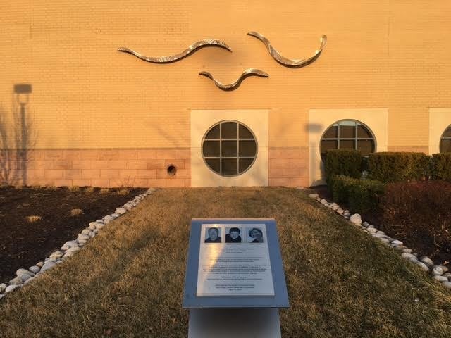 The graceful sculpture at the Jewish Community Center of Greater Kansas City is a memorial to the three lives lost in the 2014 shooting there.