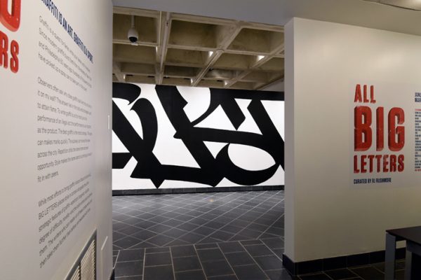 <p><em>All Big Letters</em> curated by RJ Rushmore at Haverford College’s Cantor Fitzgerald Gallery. Philadelphia, PA. (photo © Lisa Boughter)</p>